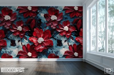 Daisy Wallpaper Design:  "The Botanist's Ledger" Collection