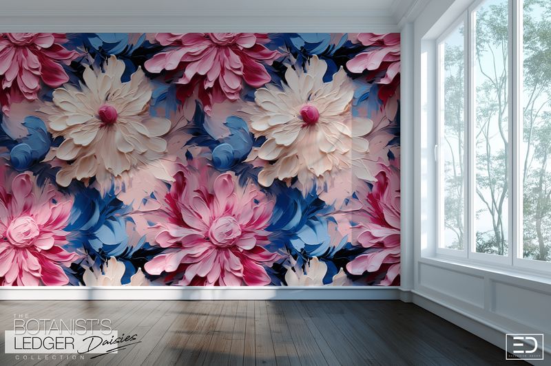 Daisy Wallpaper Design:  &quot;The Botanist&#39;s Ledger&quot; Collection