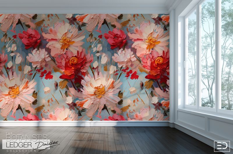 Daisy Wallpaper Design:  &quot;The Botanist&#39;s Ledger&quot; Collection