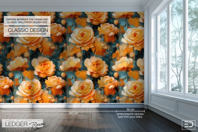 English Rose Wallpaper Design - The Botanist&#39;s Ledger