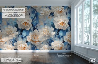 English Rose Wallpaper Design - The Botanist's Ledger