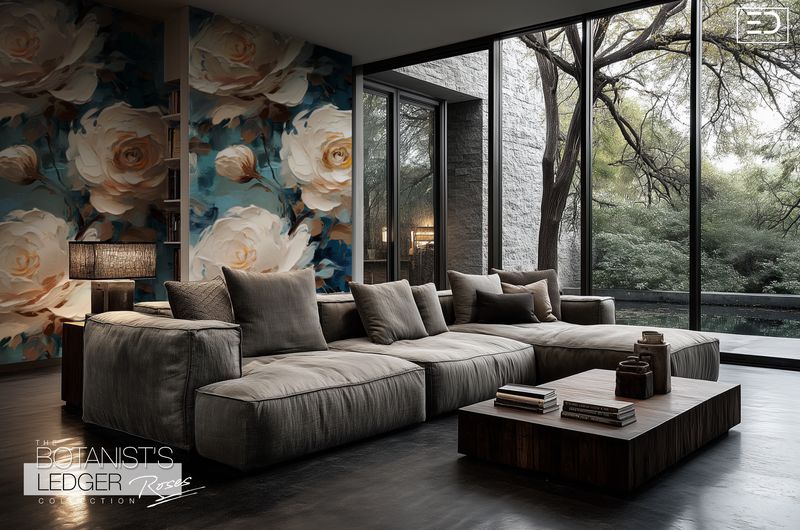 English Rose Wallpaper Design - The Botanist's Ledger