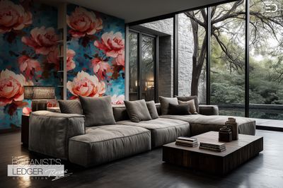 English Rose Wallpaper Design - The Botanist's Ledger