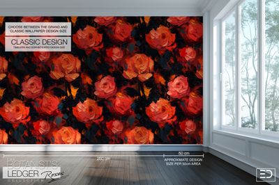 Abstract Rose Wallpaper Design: The Botanist's Ledger Collection