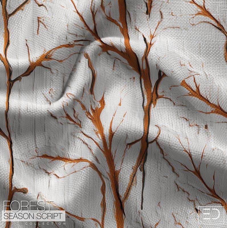 Abstract Tree Fabric - Evenfall Bark Fabric Design | Forest Season Script Collection