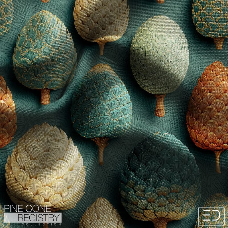 Pine Cone Registry Fabric Design