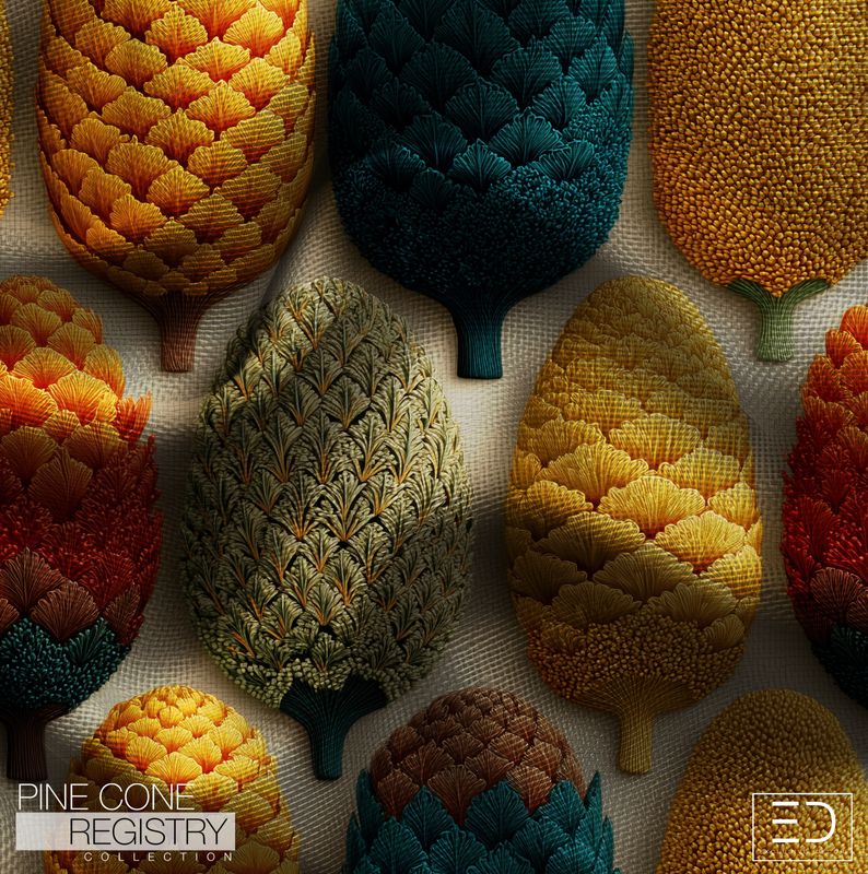 Pine Cone Registry Fabric Design