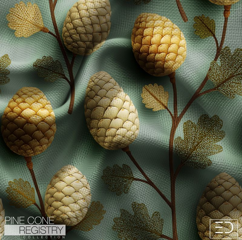 Pine Cone Registry Fabric Design