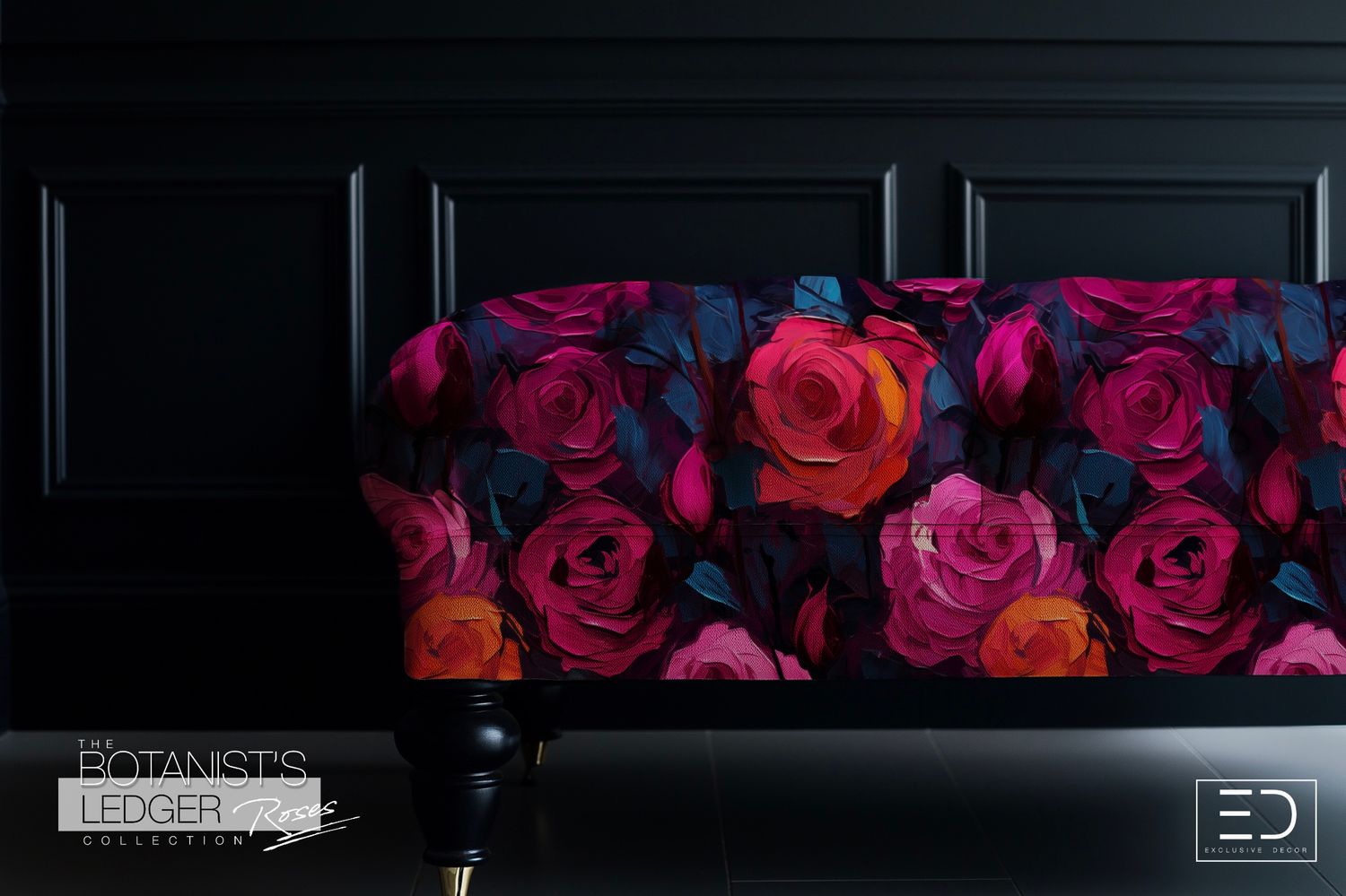Abstract Rose Fabric Design: The Botanist&#39;s Ledger Collection