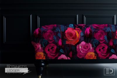 Abstract Rose Fabric Design: The Botanist&#39;s Ledger Collection