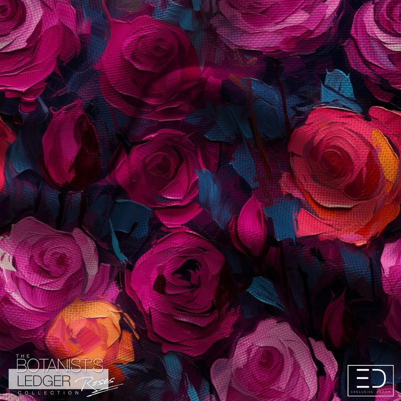 Abstract Rose Fabric Design: The Botanist's Ledger Collection