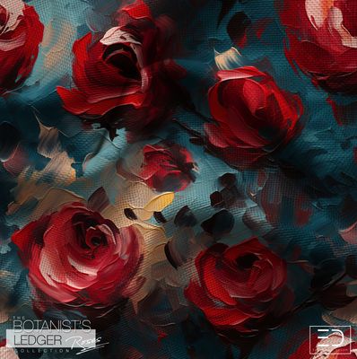 Abstract Rose Fabric Design: The Botanist's Ledger Collection