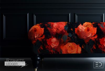 Botanist&#39;s Ledger: Abstract Rose Fabric