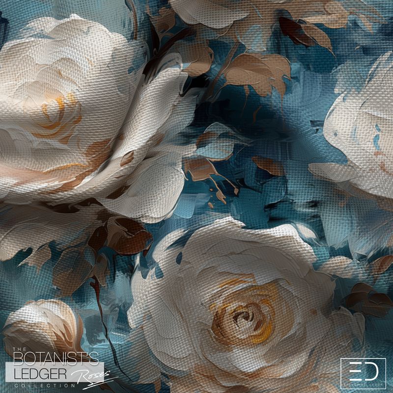 English Rose Fabric Design - The Botanist's Ledger