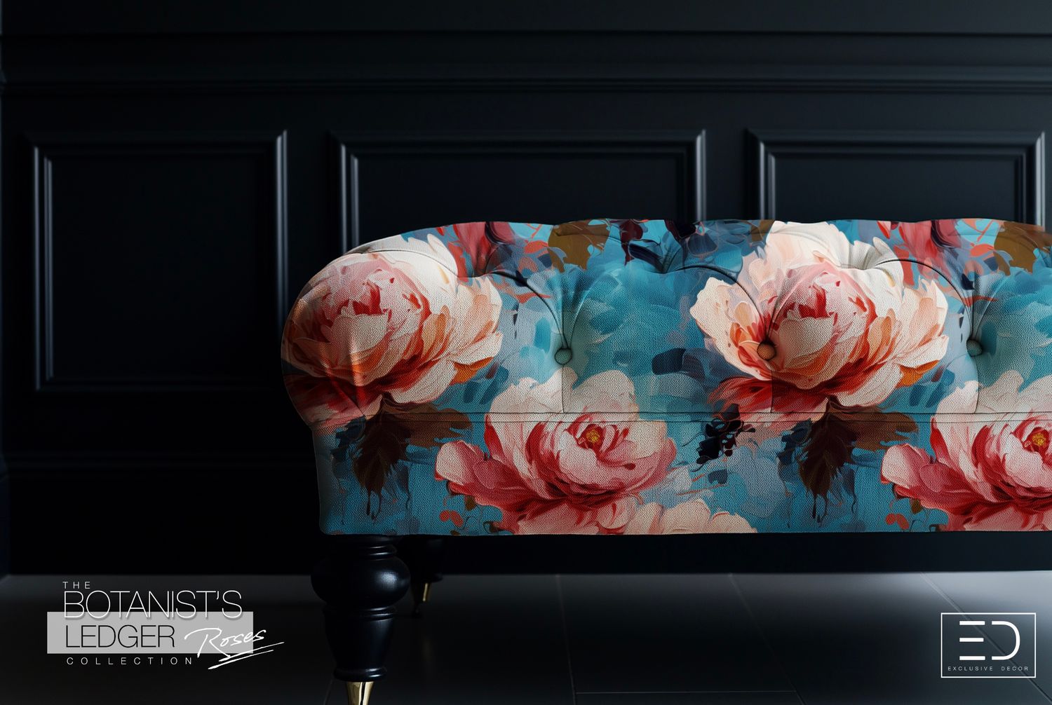English Rose Fabric Design - The Botanist&#39;s Ledger