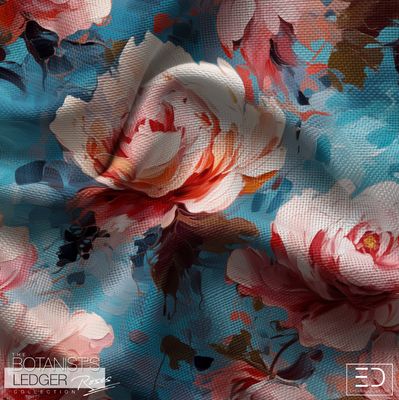 English Rose Fabric Design - The Botanist's Ledger