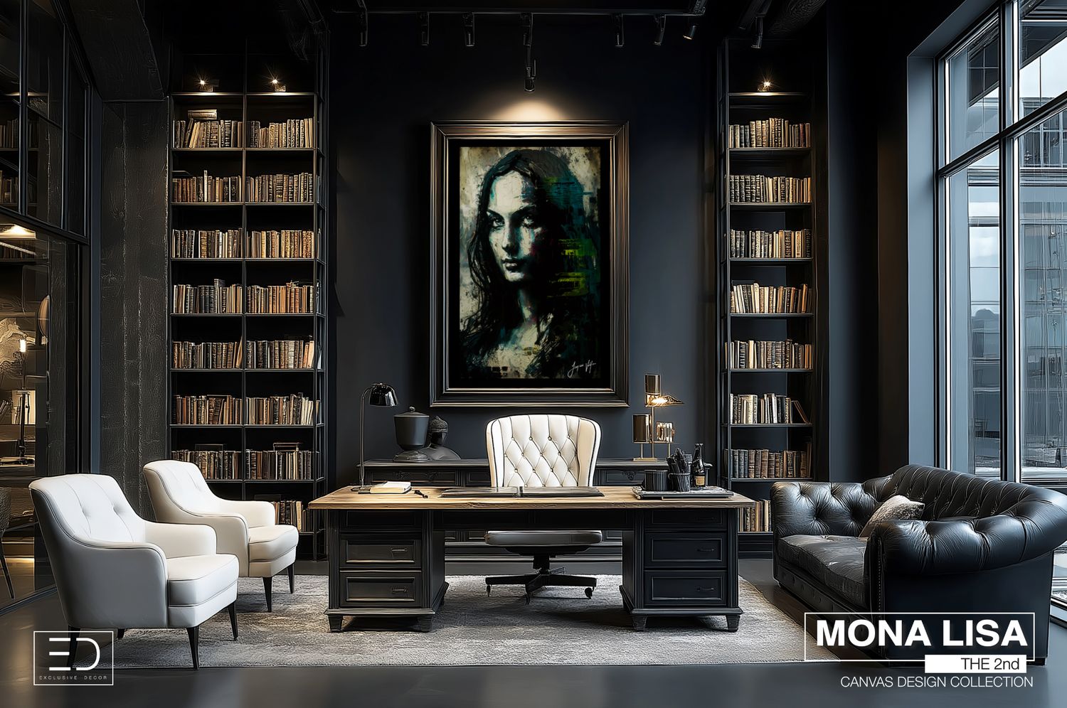 Mona Lisa the 2nd Canvas Design (Mona Lisa Noir)
