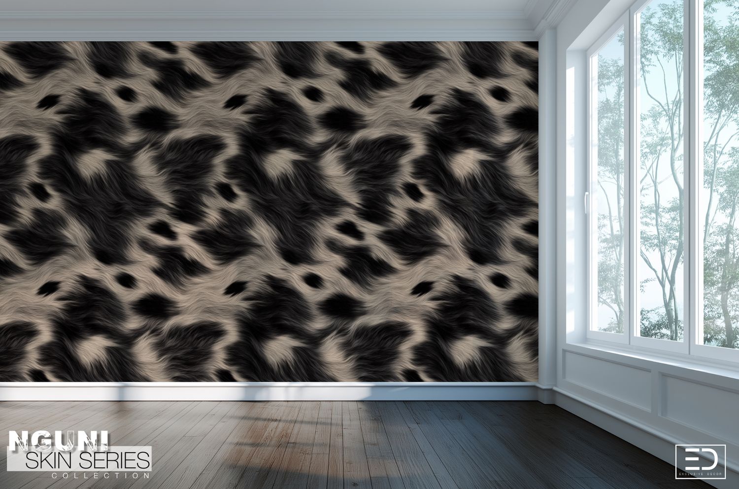 Nguni Skin Wallpaper - Brown Oil, Hazelnut &amp; Cream