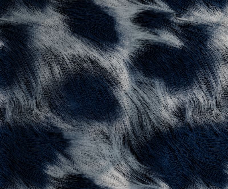 Nguni Skin Wallpaper - Dark Navy &amp; Shades of Grey