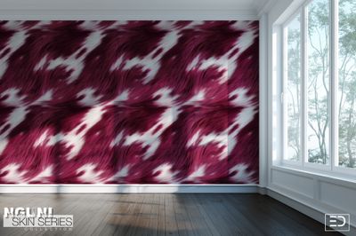 Nguni Skin Wallpaper - Strong Magenta &amp; White