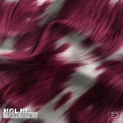 Nguni Skin Fabric - Strong Magenta &amp; White