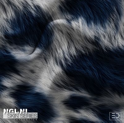 Nguni Skin Fabric - Dark Navy &amp; Shades of Grey