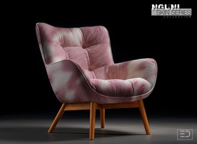 Nguni Skin Fabric - Cameo Pink and White