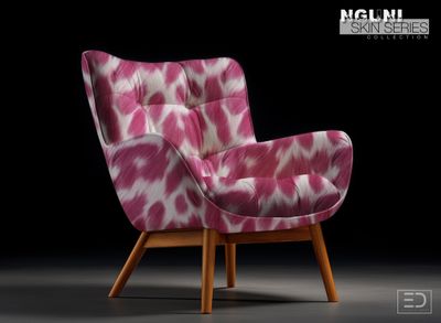Nguni Skin Fabric - Magenta Process &amp; White
