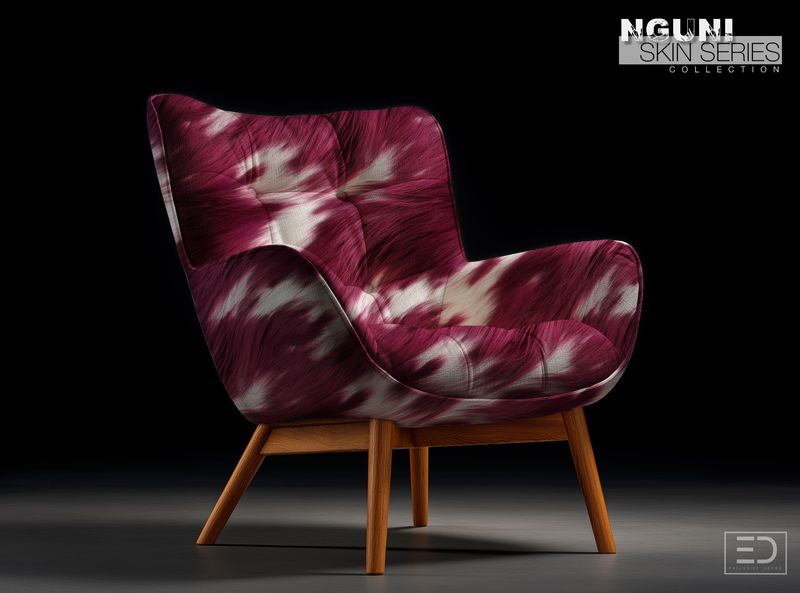 Nguni Skin Fabric - Strong Magenta &amp; White