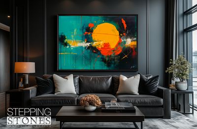 Abstract Stepping Stones Canvas Design
