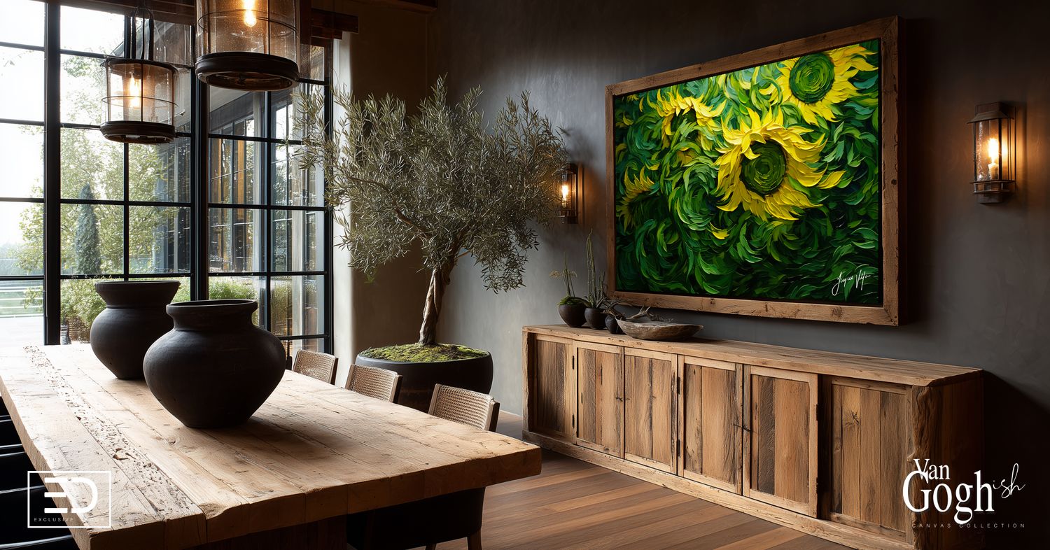 Van Gogh-ish Sunflowers Canvas Design Print