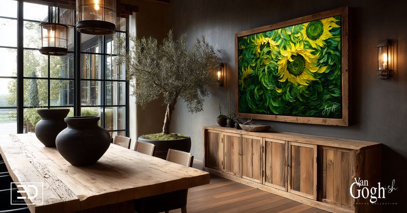 Van Gogh-ish Sunflowers Canvas Design Print