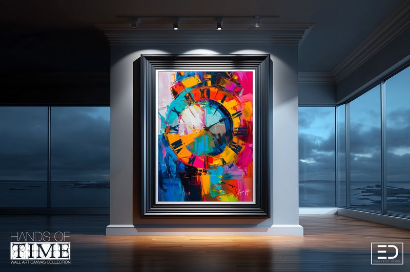 Hands of Time - Abstract Clock Canvas Design