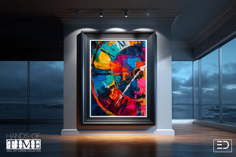 Hands of Time - Abstract Clock Canvas Design
