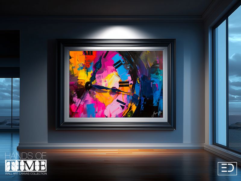 Hands of Time - Abstract Clock Canvas Design