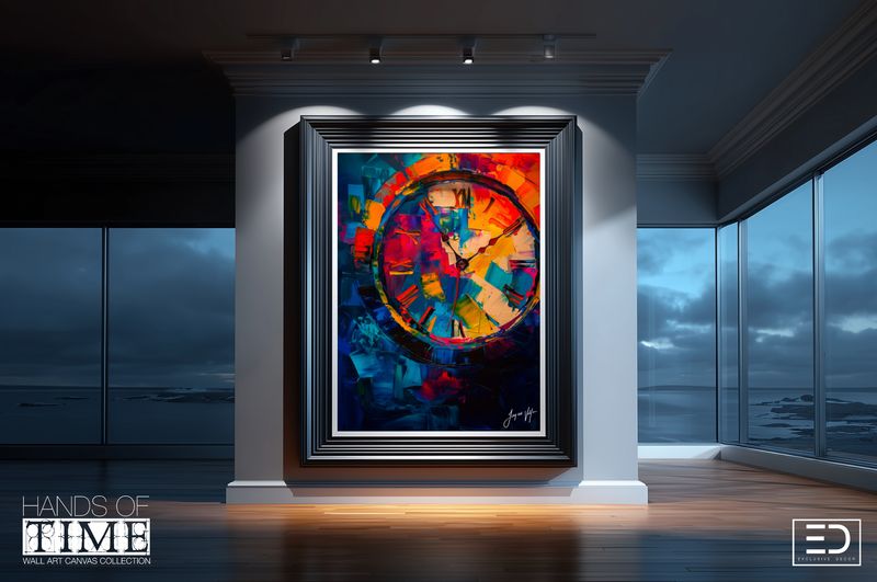 Hands of Time - Abstract Clock Canvas Design