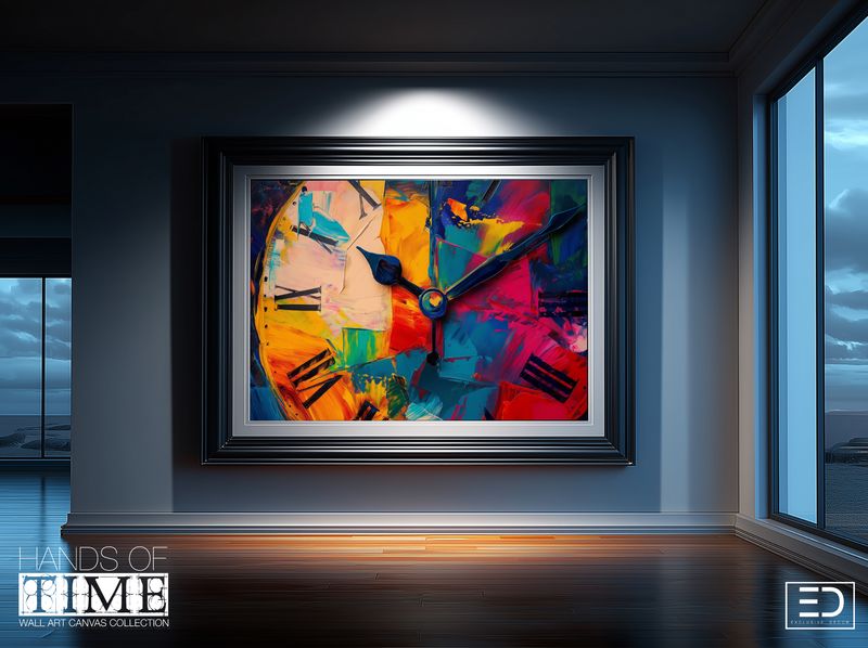 Hands of Time - Abstract Clock Canvas Design