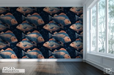 Pisces Ornamenta - Abstract Fish Wallpaper