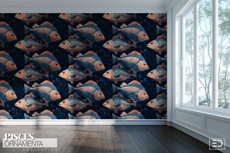 Pisces Ornamenta - Abstract Fish Wallpaper