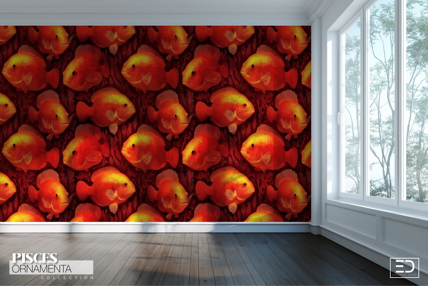 Pisces Ornamenta - Abstract Fish Wallpaper