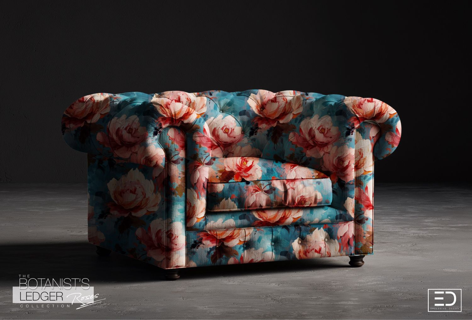 English Rose Fabric Design - The Botanist&#39;s Ledger