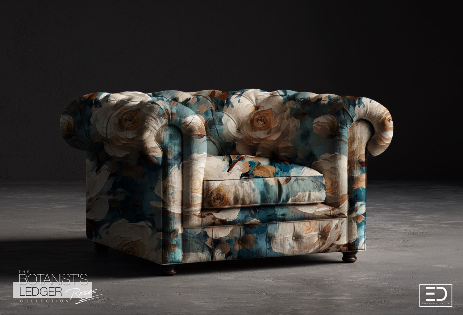 English Rose Fabric Design - The Botanist&#39;s Ledger