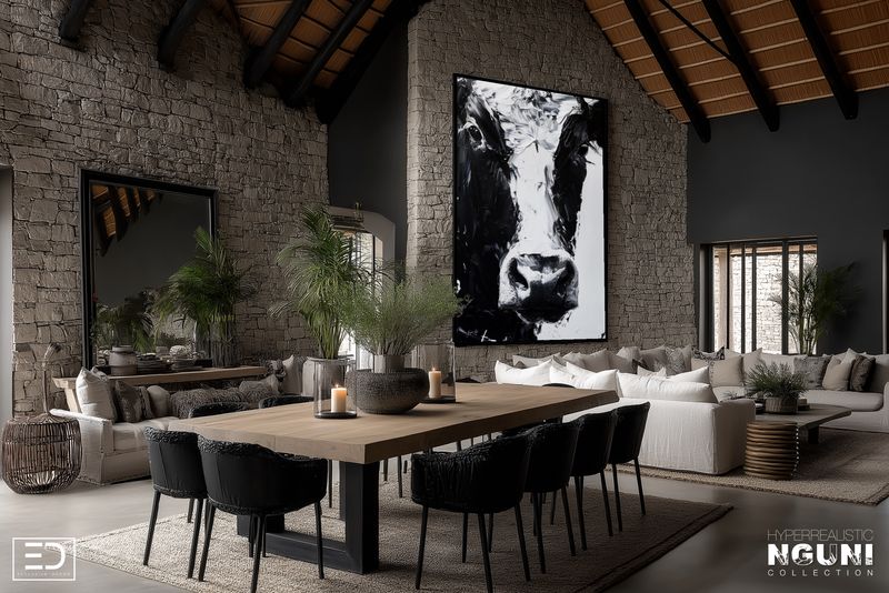 Abstract Nguni Canvas Print, the Ebony &amp; Ivory Nguni