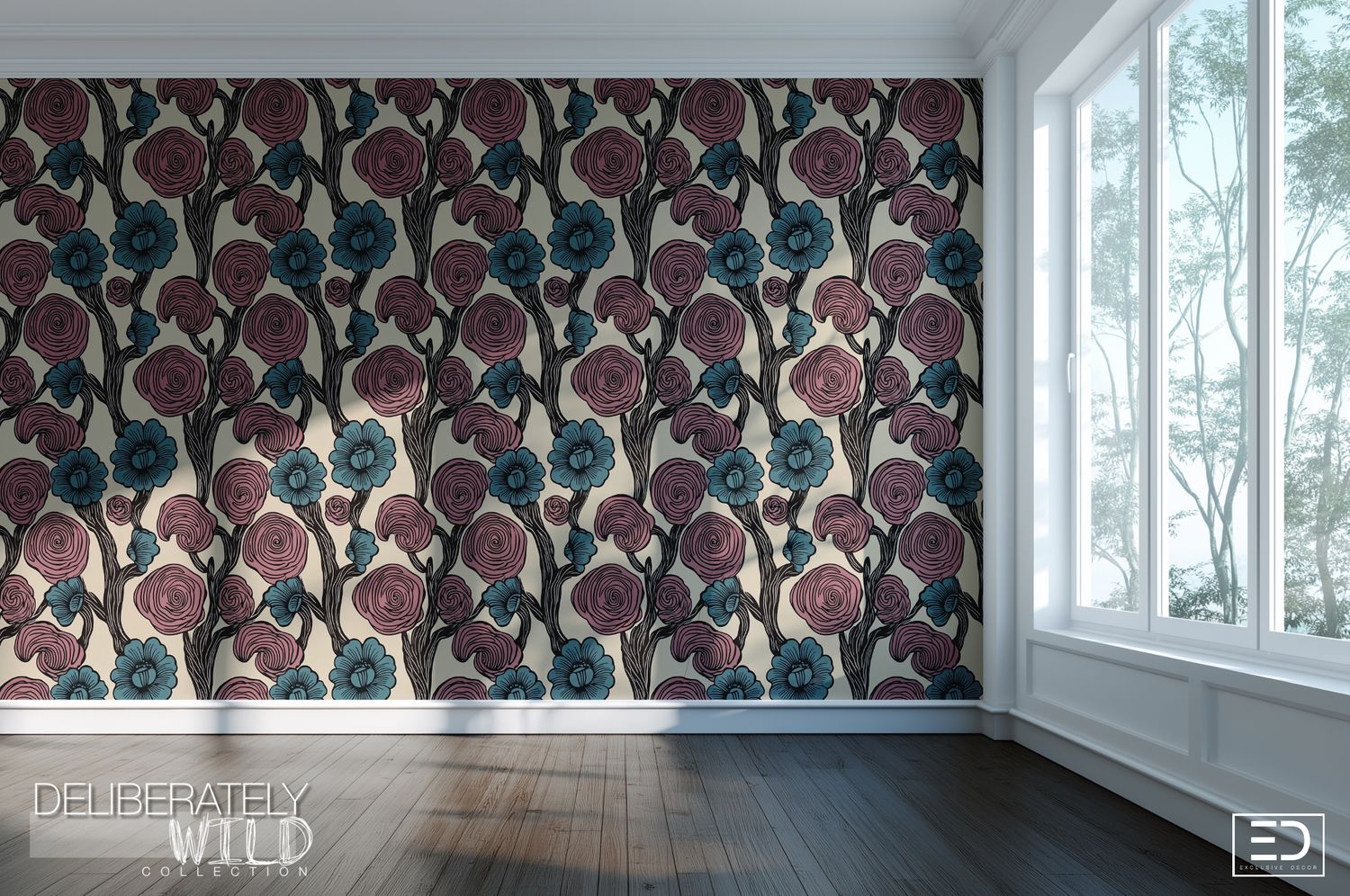 Deliberately Wild – Modern Abstract Line Pattern Wallpaper &amp; Fabric