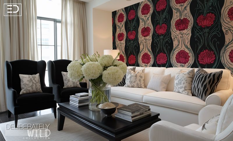 Deliberately Wild – Modern Abstract Line Pattern Wallpaper &amp; Fabric