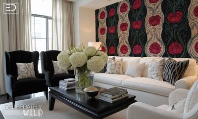 Deliberately Wild – Modern Abstract Line Pattern Wallpaper &amp; Fabric