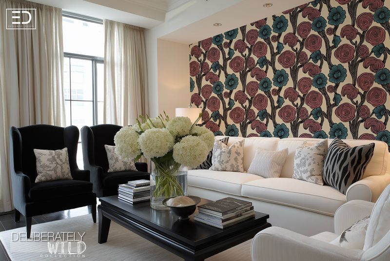 Deliberately Wild – Modern Abstract Line Pattern Wallpaper &amp; Fabric