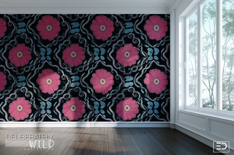 Deliberately Wild – Modern Abstract Line Pattern Wallpaper &amp; Fabric