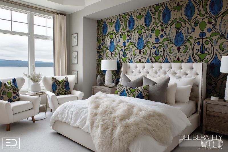 Deliberately Wild – Modern Abstract Line Pattern Wallpaper &amp; Fabric