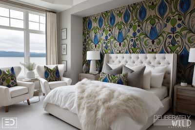 Deliberately Wild – Modern Abstract Line Pattern Wallpaper &amp; Fabric